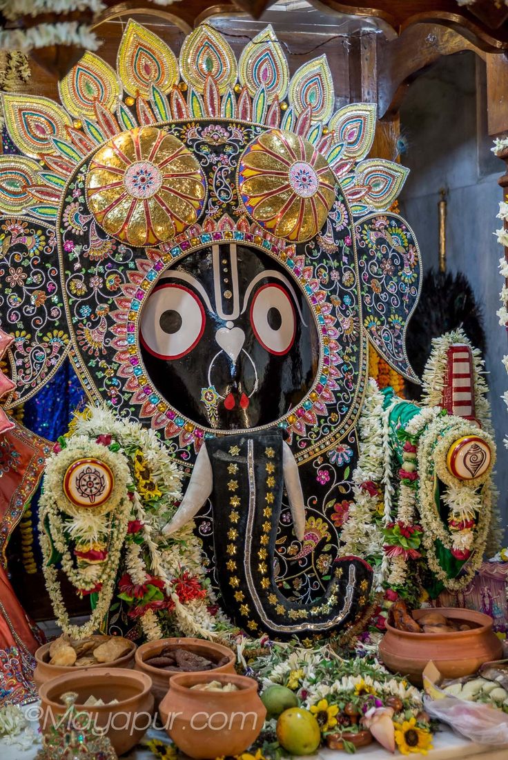 Lord Jagannath dressed as an elephant during Snana Yatra